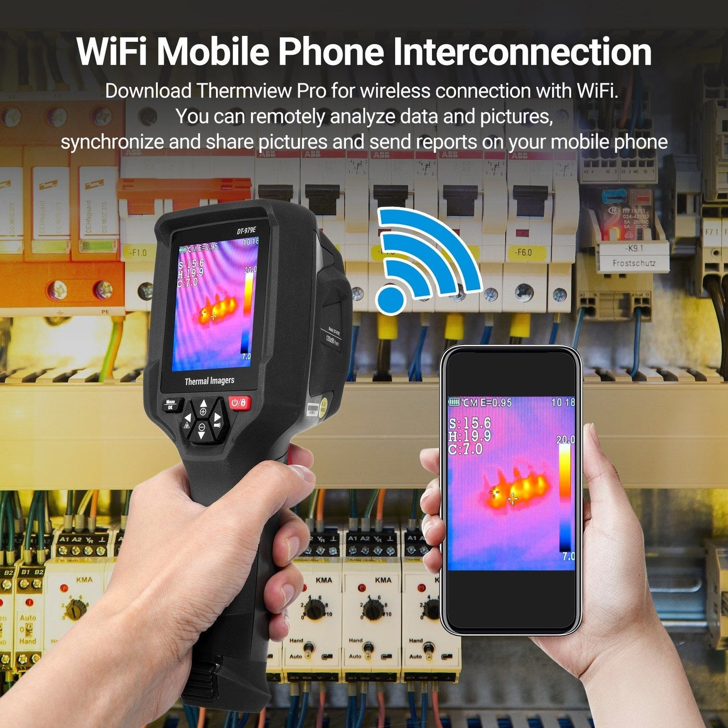 Wiederaufladbare Handheld-IR-Wärmebildkamera, 120x90 Auflösung, 2,8 LCD, 50Hz, 32GB SD, 2m fallgeschützt