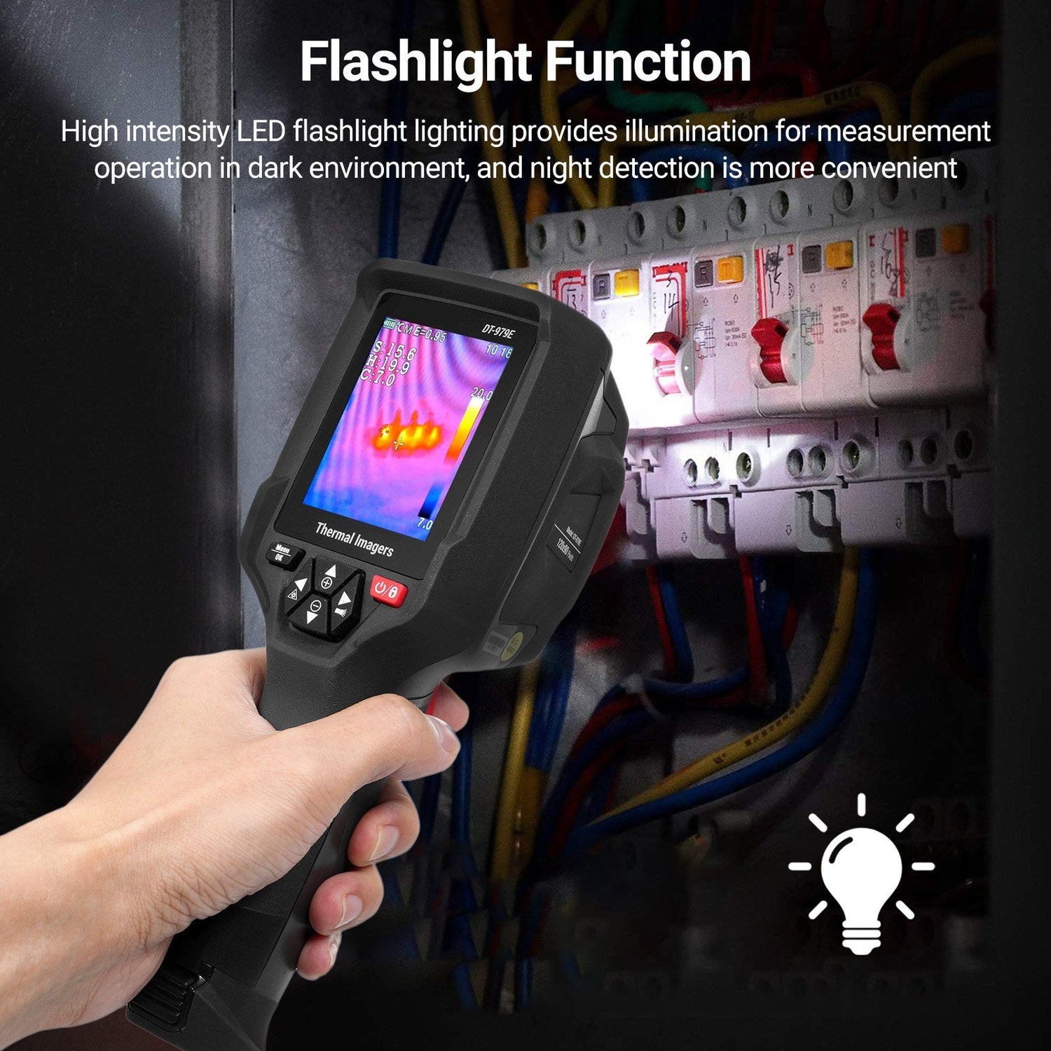 Wiederaufladbare Handheld-IR-Wärmebildkamera, 120x90 Auflösung, 2,8 LCD, 50Hz, 32GB SD, 2m fallgeschützt