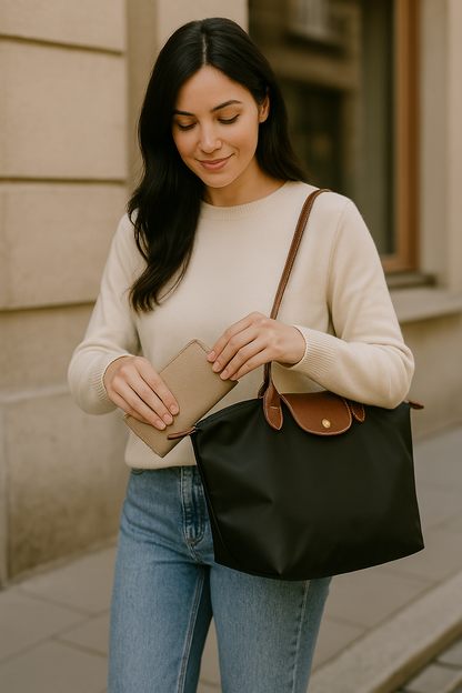 Elegante Faltbare Damentasche mit Reißverschluss