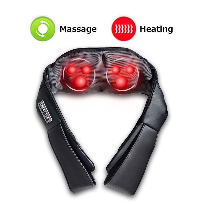 Shiatsu Nacken- &amp; Rückenmassagegerät mit Wärme – 3D-Knetmassage für Zuhause &amp; Büro