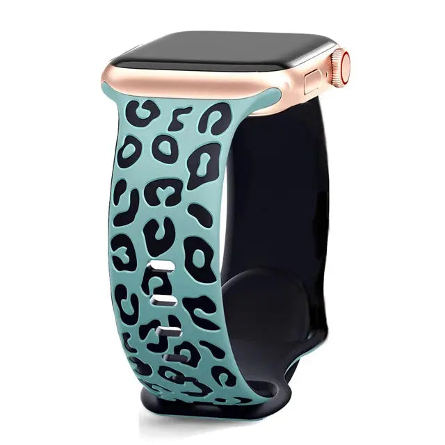 EveGlow Damen-Leopardenarmband mit Gravur für die Apple Watch