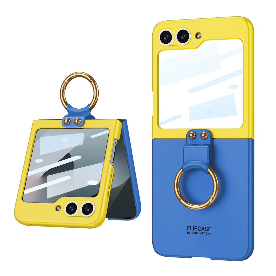 Kontrastfarbe Ultra Dünn Ring Halter Ring Halter Case Eingebauter Bildschirm Für Samsung Galaxy Z Flip 6