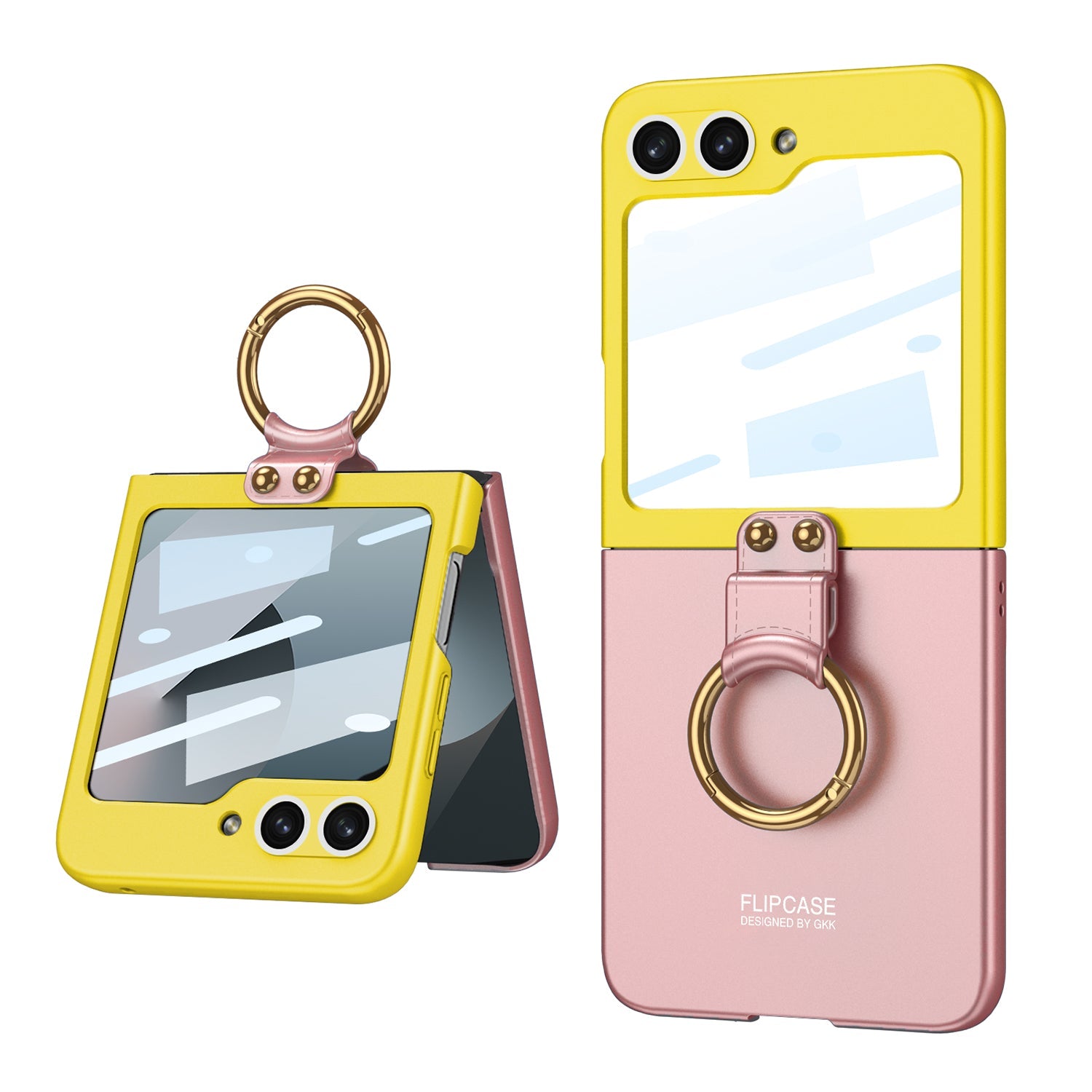Kontrastfarbe Ultra Dünn Ring Halter Ring Halter Case Eingebauter Bildschirm Für Samsung Galaxy Z Flip 6