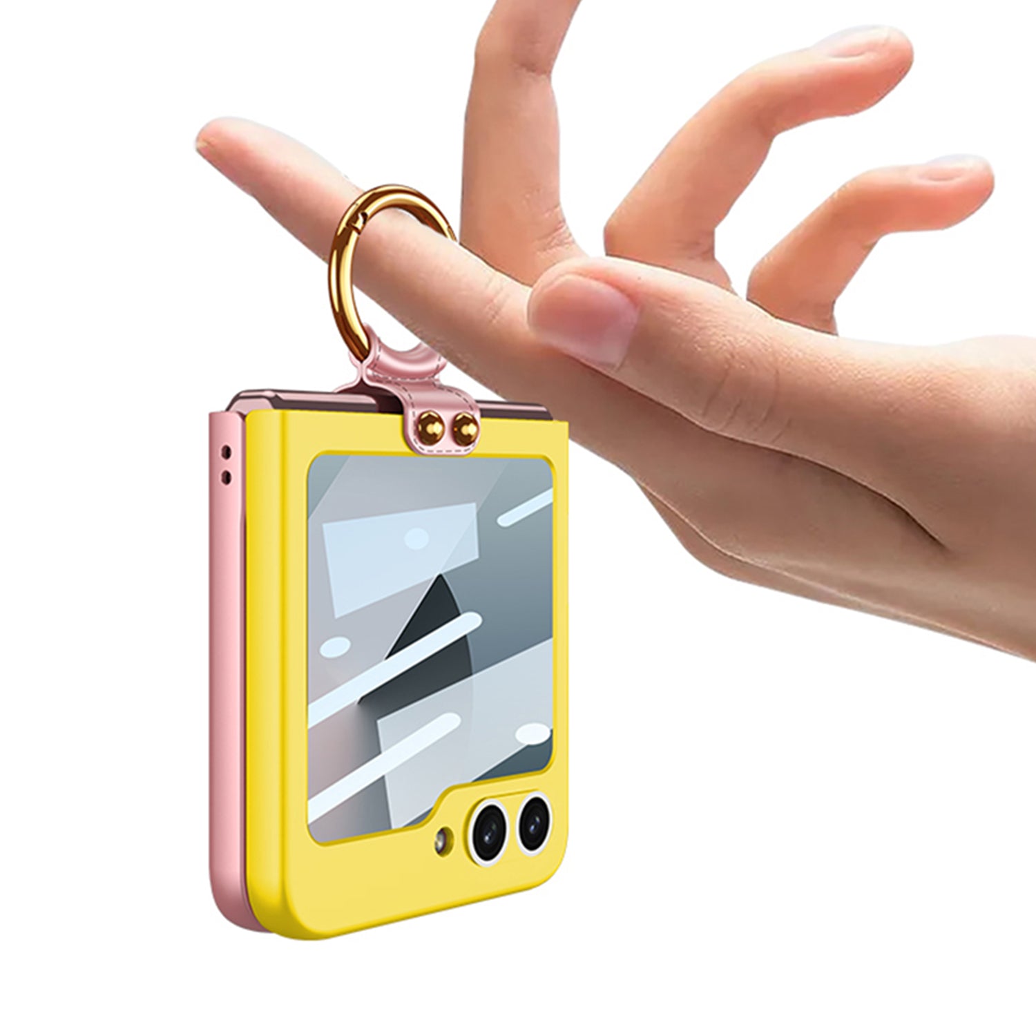 Kontrastfarbe Ultra Dünn Ring Halter Ring Halter Case Eingebauter Bildschirm Für Samsung Galaxy Z Flip 6
