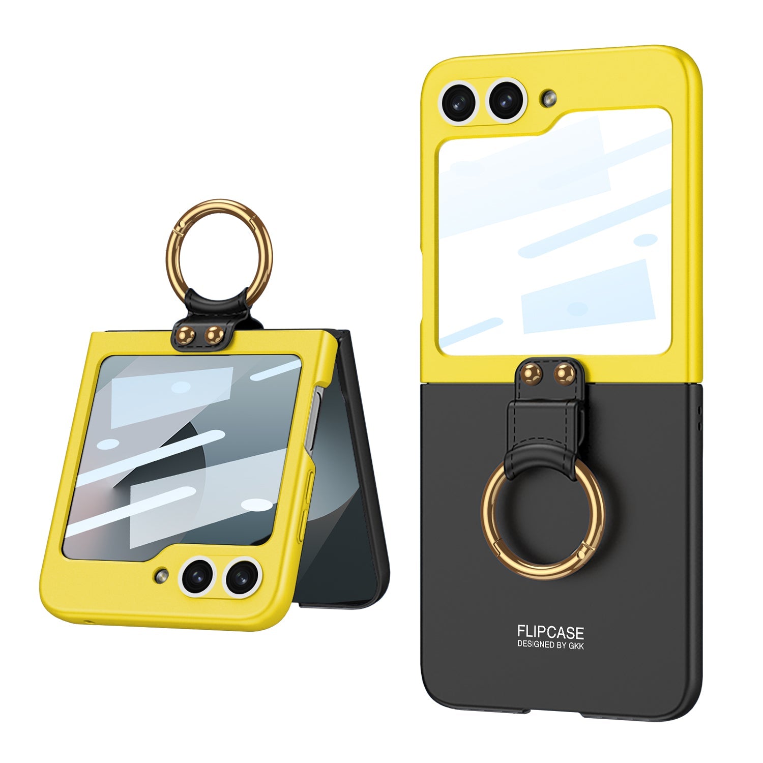 Kontrastfarbe Ultra Dünn Ring Halter Ring Halter Case Eingebauter Bildschirm Für Samsung Galaxy Z Flip 6