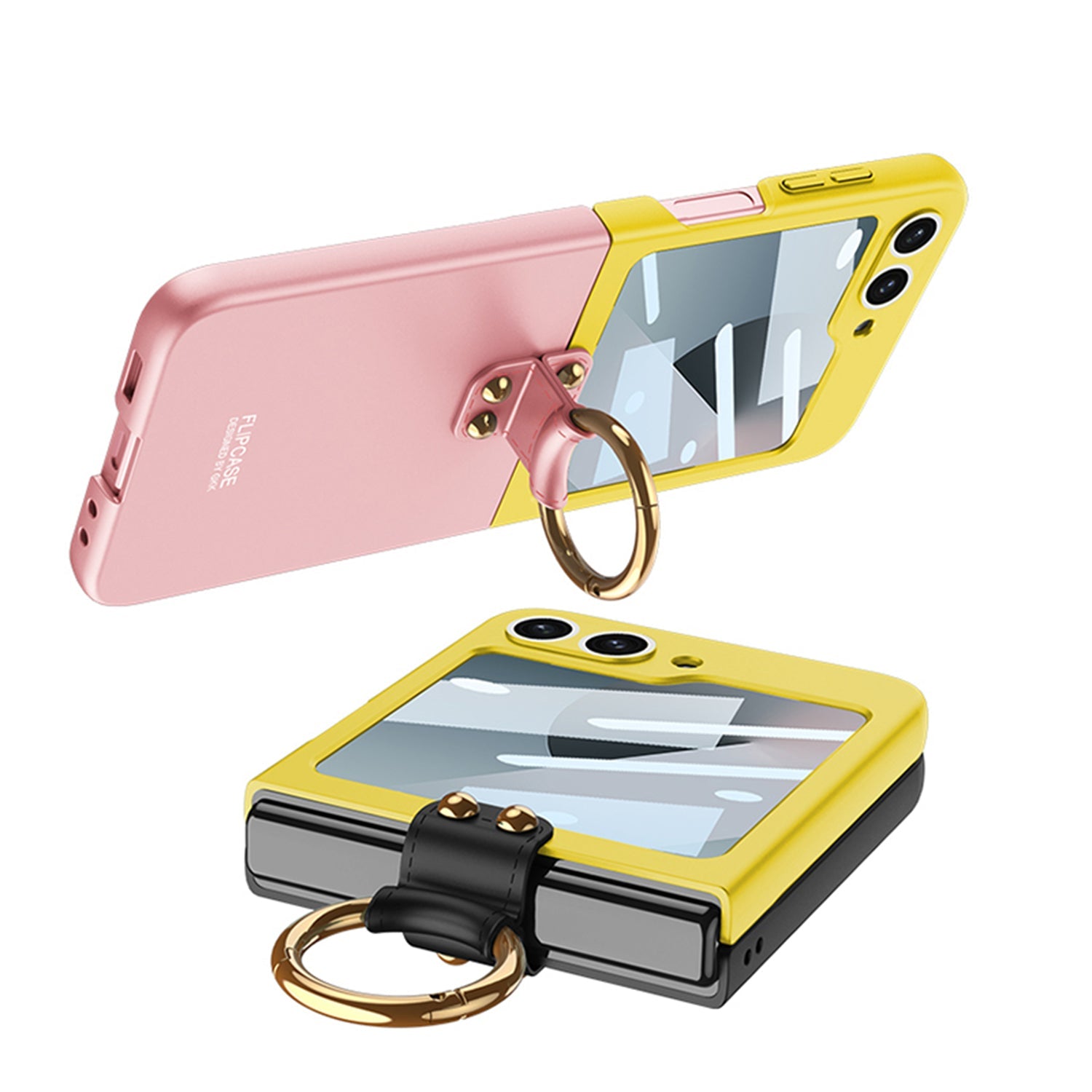 Kontrastfarbe Ultra Dünn Ring Halter Ring Halter Case Eingebauter Bildschirm Für Samsung Galaxy Z Flip 6