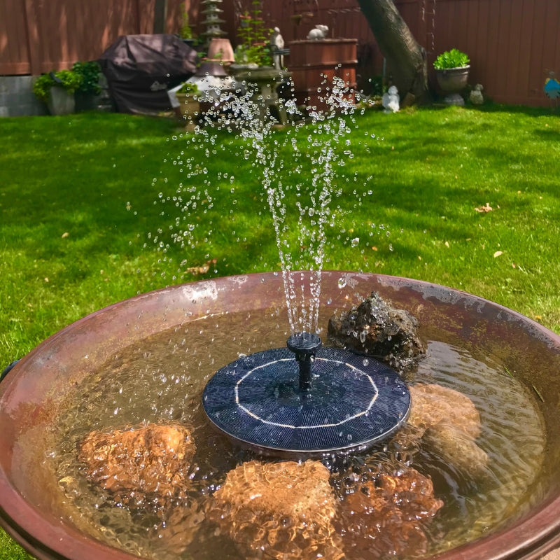 Sonnenspritzer | Solarbetriebener Brunnen | Wasserspiel für draußen im Garten