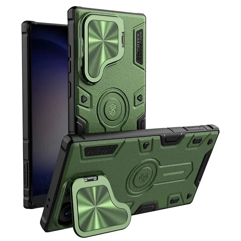 ArmorShield Pro 360° Kickstand Lens Flip Cover für Samsung Galaxy S24 Ultra