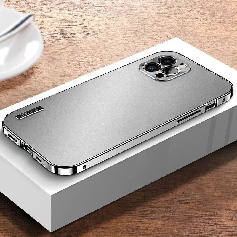 Metall Aluminiumlegierung Ultradünn Originalfarbe Vollglas Schutzgehäuse für iPhone