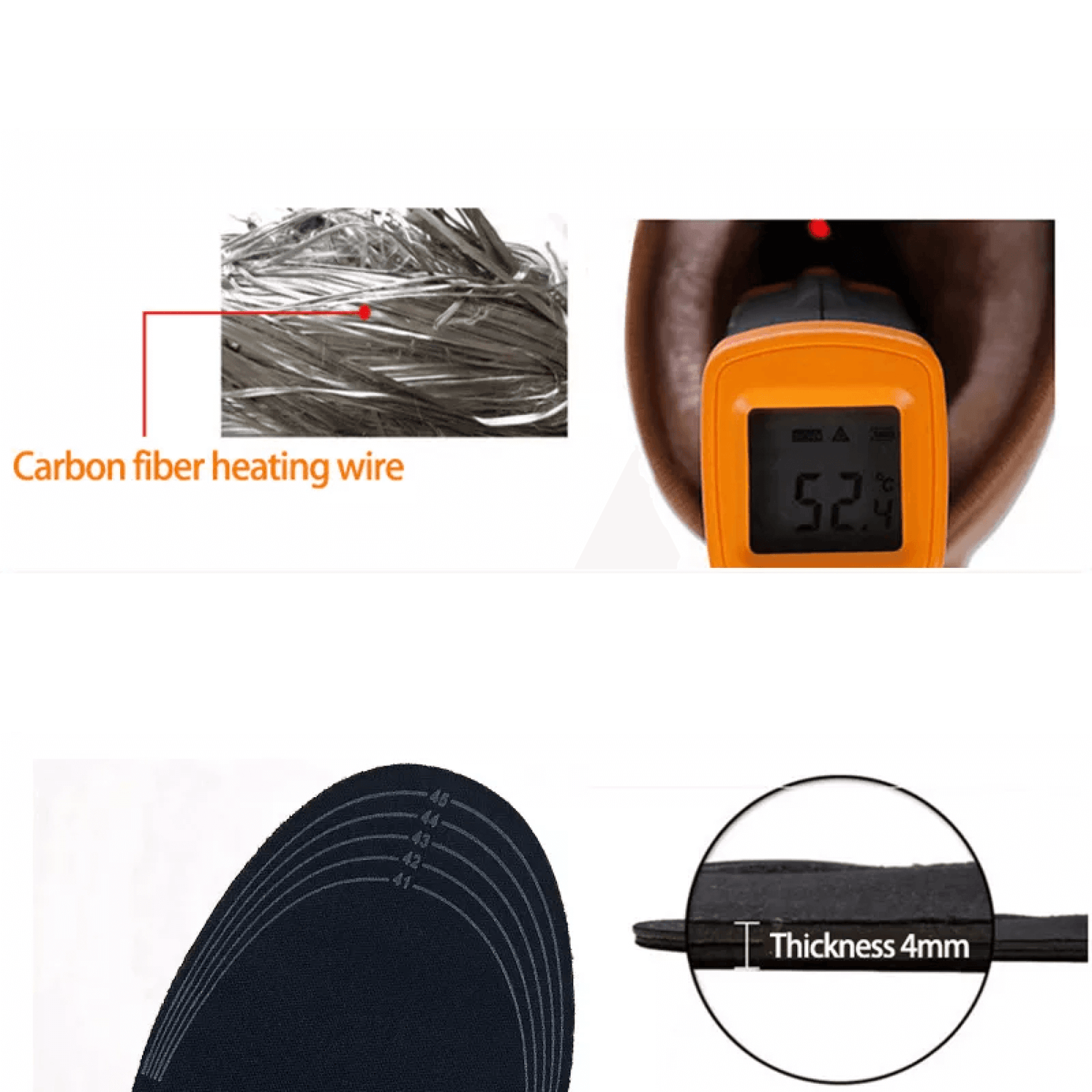 Wiederaufladbare beheizbare Einlegesohlen für Schuhe &amp; Stiefel – Elektrische Wärmesohlen mit Thermostat, atmungsaktiv, 2 Größen