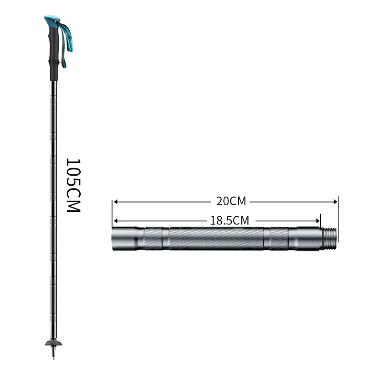 Taktischer Trekkingstock aus Aluminium 6061 T6 mit Multitool – Modular, Verstellbar, Bruchsicher
