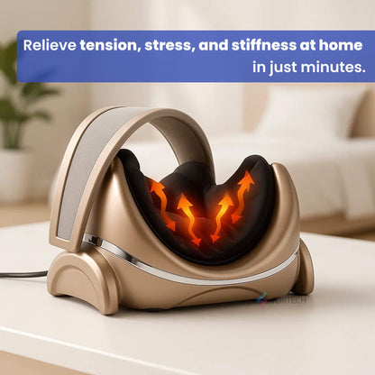 Nackenstrecker-Massagegerät mit Vibe-Technologie, Wärmetherapie &amp; kabellos