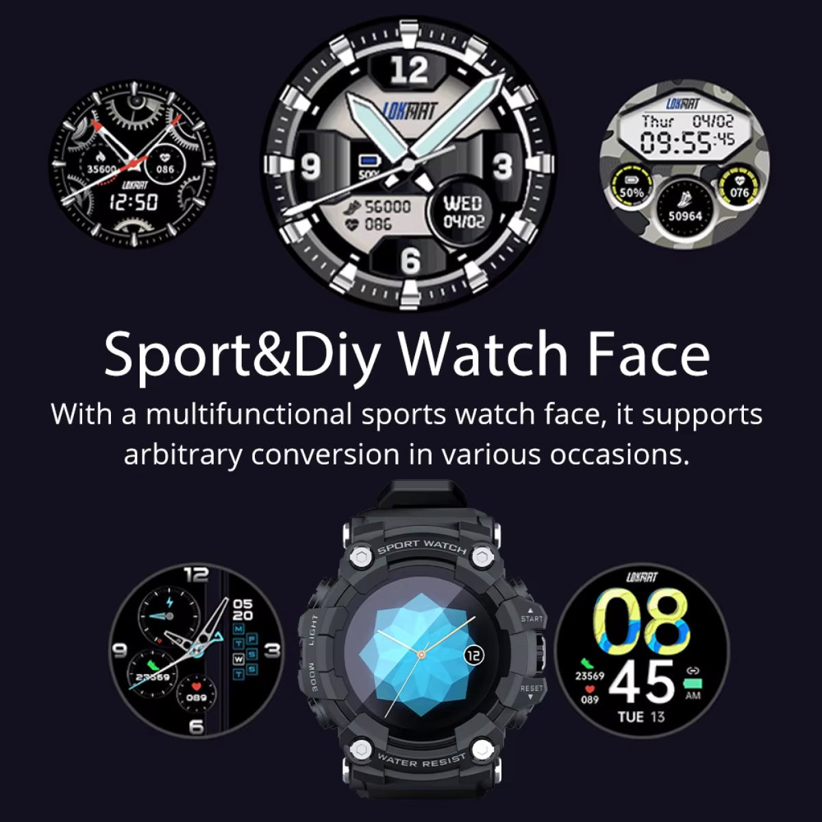 Taktische Rugged Smartwatch - Militärische Haltbarkeit mit Sportmerkmalen - Ideal für raue Umgebungen