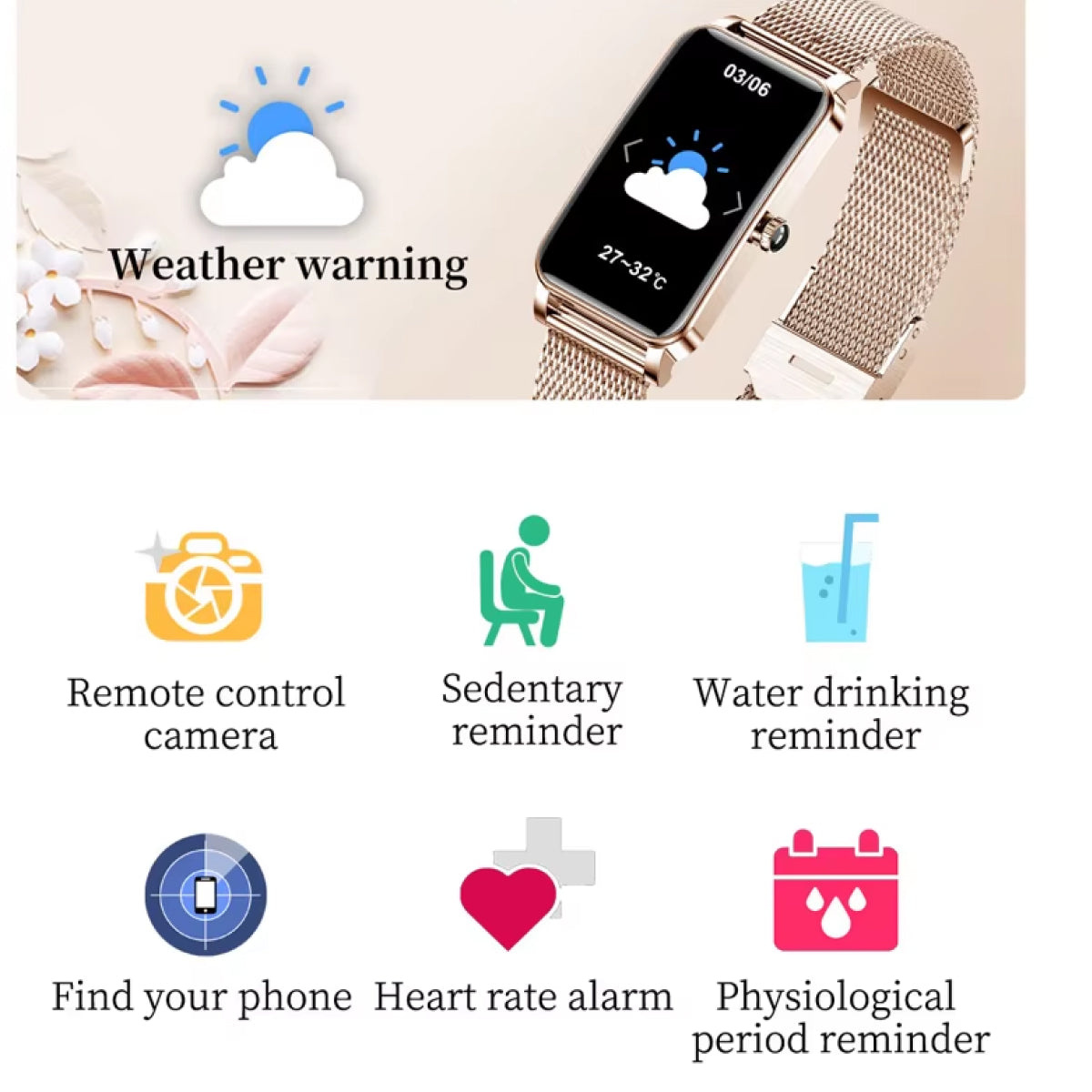 Uhr für Frauen - Elegante kleine Smartwatch - Perfekt für aktive Lebensstile