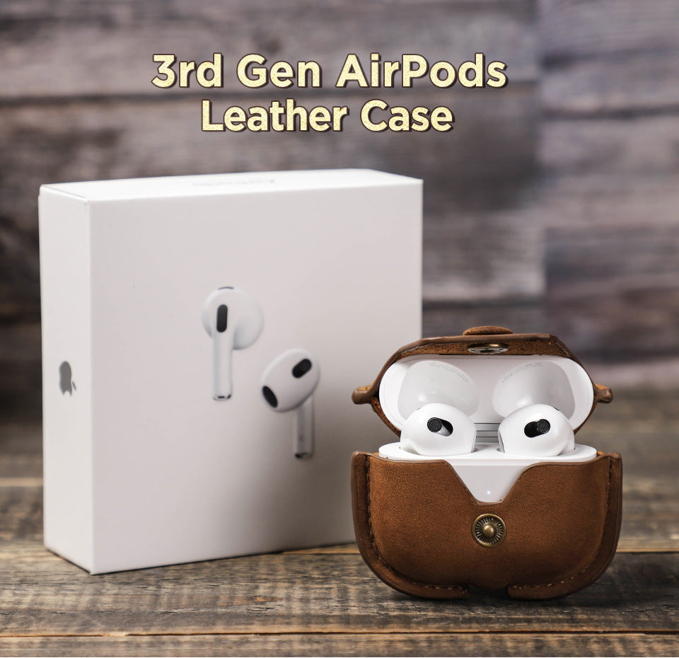 Echtledertasche mit Schlüsselanhänger für Airpods 3