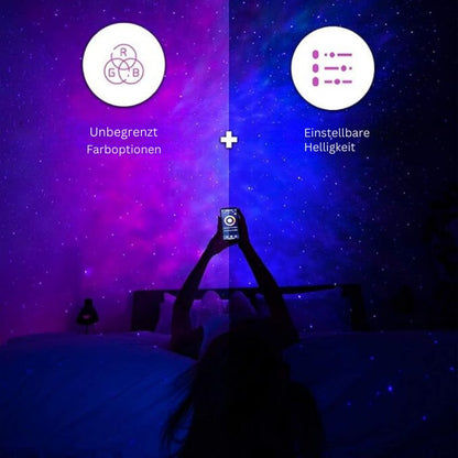 Zelara - WiFi Smart Galaxie Stern Projektor mit 360° Aurora und Sternenlicht Effekt