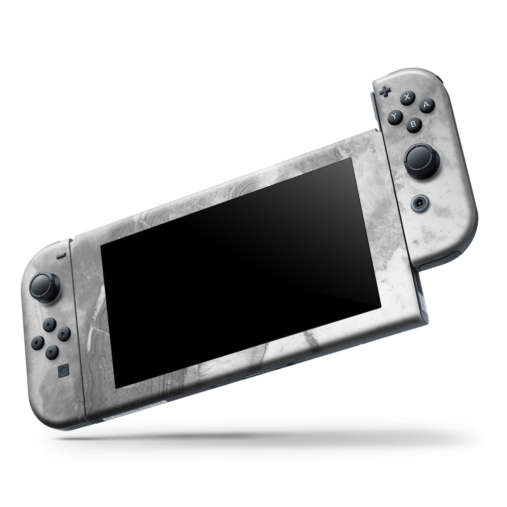 Grauer Schiefermarmor V26 - Vollständiges Hautdekal-Wickelset für Nintendo