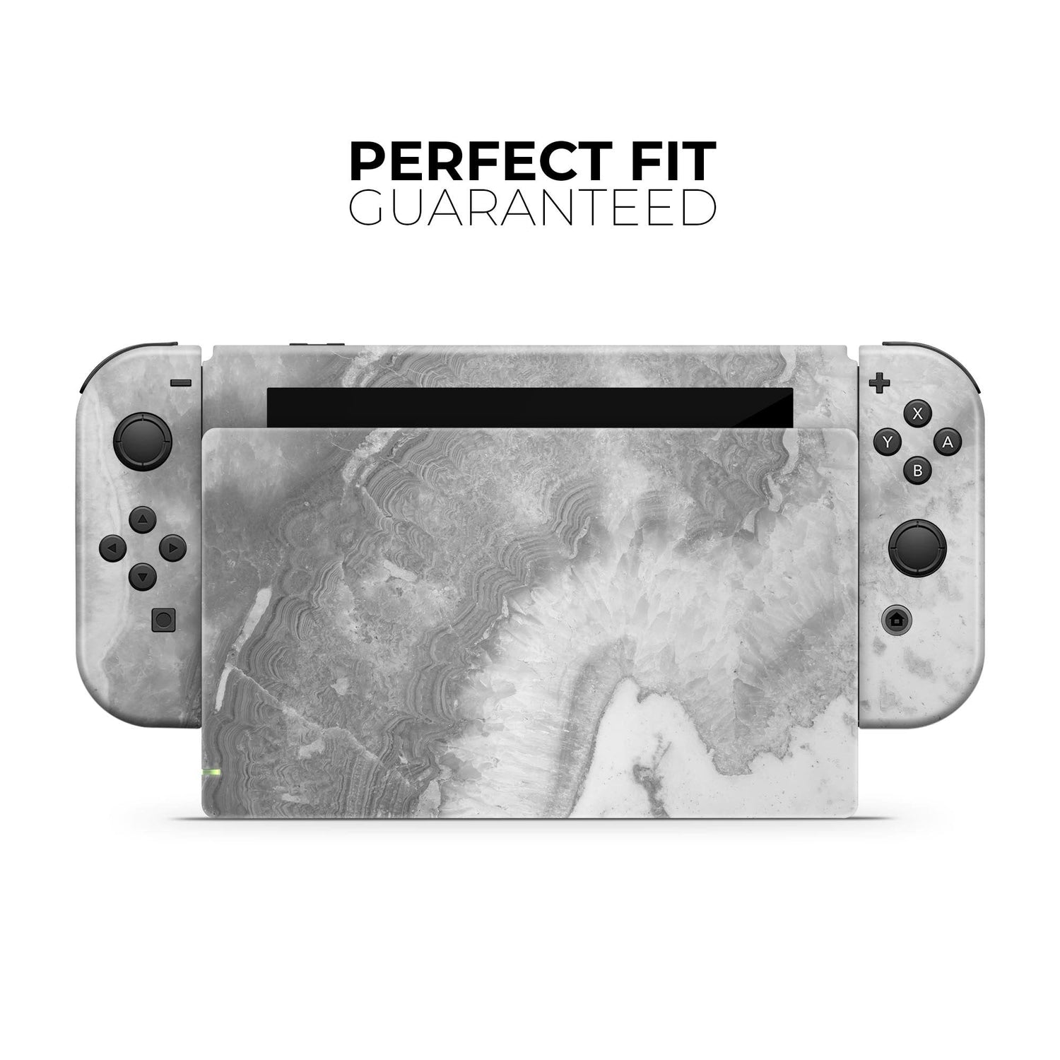Grauer Schiefermarmor V26 - Vollständiges Hautdekal-Wickelset für Nintendo