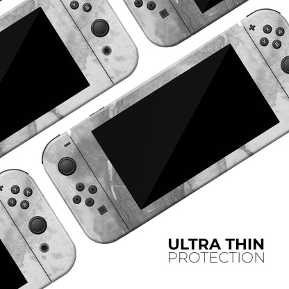 Grauer Schiefermarmor V26 - Vollständiges Hautdekal-Wickelset für Nintendo