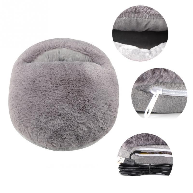 USB Fußwärmer 5V – Elektrisches Heizkissen für Füße und Hände, Waschbarer Plüsch, 50–60 °C