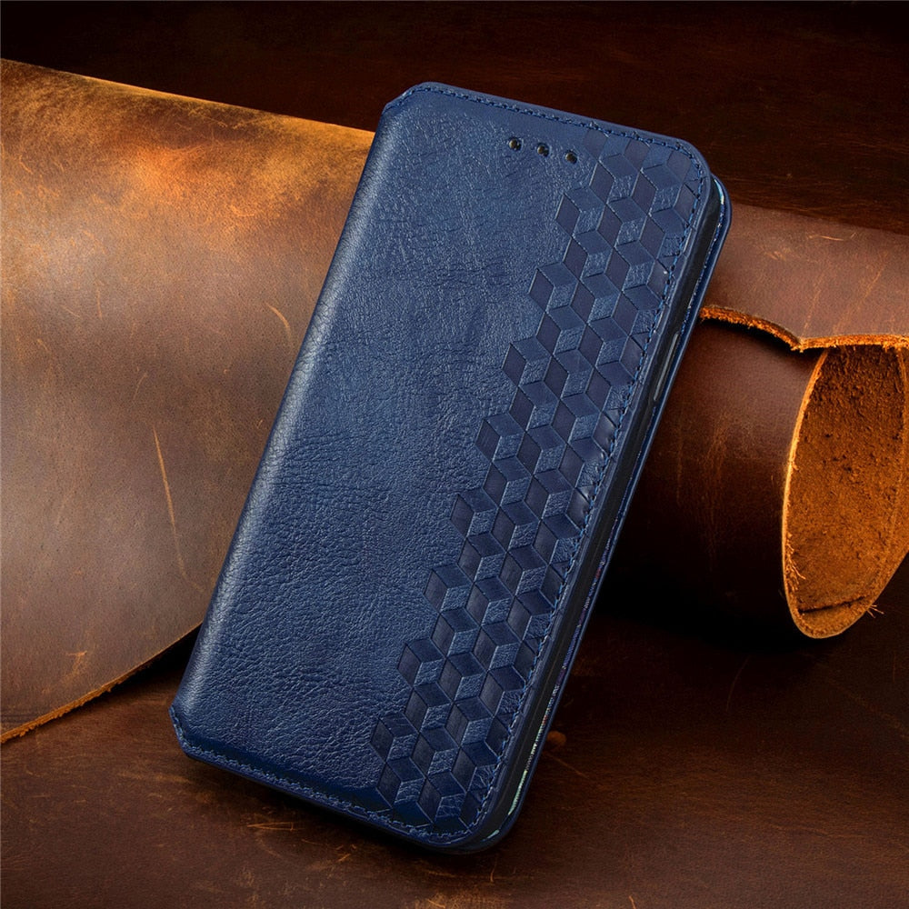 Luxuriöse Lederhülle mit Klapp-/Brieftasche für iPhone