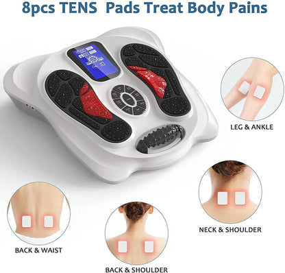Multifunktionales TENS EMS Infrarot Fußmassagegerät elektrisch tragbar zur Muskelstimulation und Förderung der Durchblutung