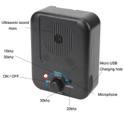 Ultraschall Anti-Bellgerät Hund mit einstellbarer Empfindlichkeit für Innen &amp; Außen