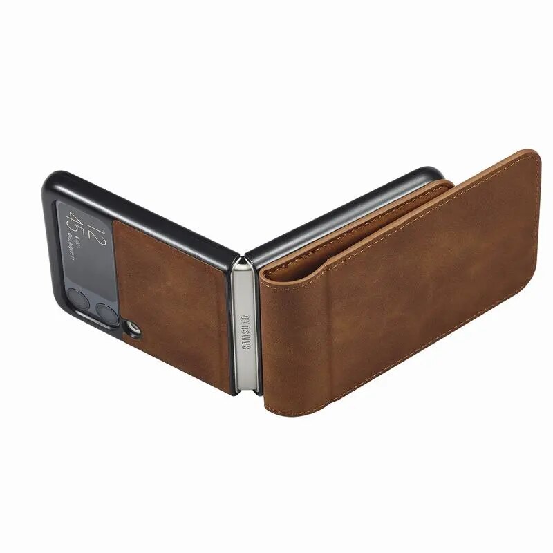 Leder Wallet Case für Karten für Samsung Galaxy Z Flip
