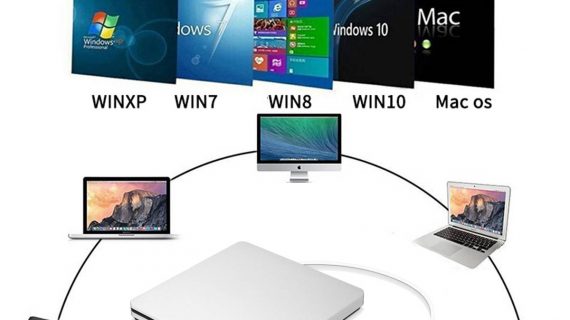 USB CD/DVD Slot-In Laufwerk extern – schlank, tragbar, energiesparend, Plug-and-Play für Windows &amp; Mac