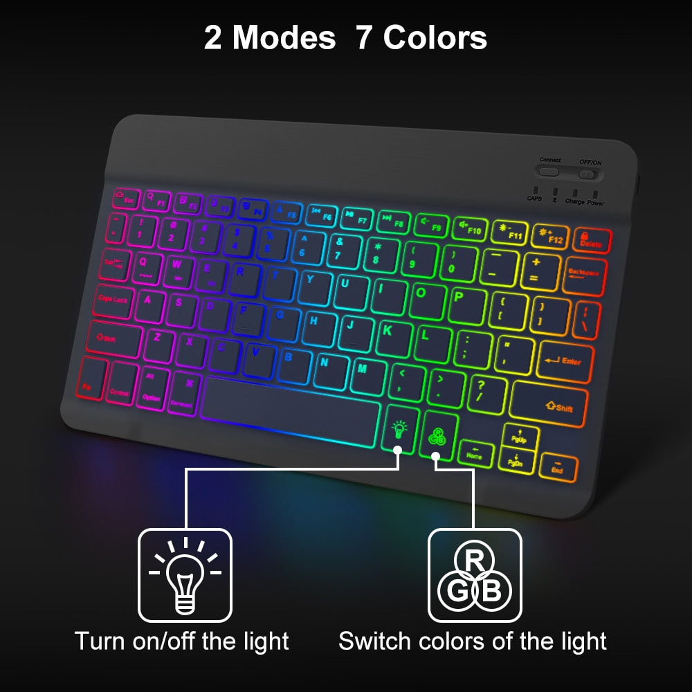 Zelara Super Compact Mehrzweck-Hintergrundbeleuchtung Wireless Portable Tastatur für PC IOS Android