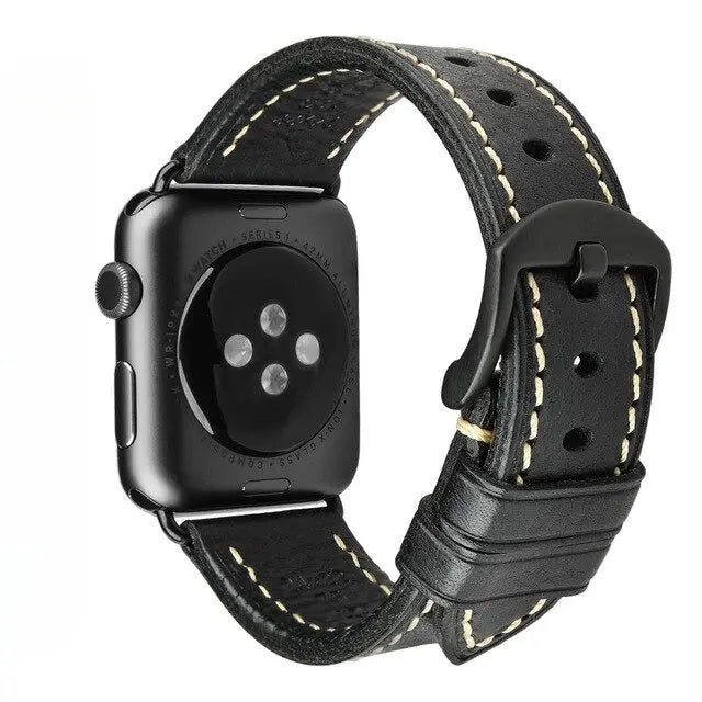 Italienisches Kalbsleder-Echtlederarmband für Apple Watch