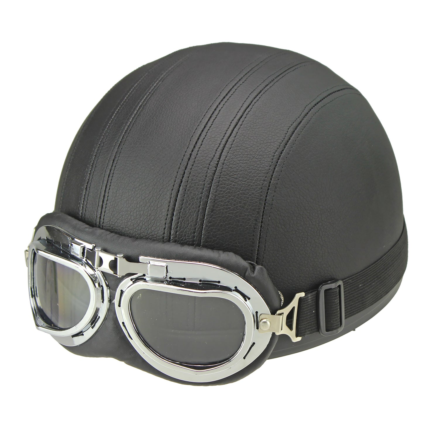Retro-Halbgesichts-Motorradhelm mit Schutzbrille
