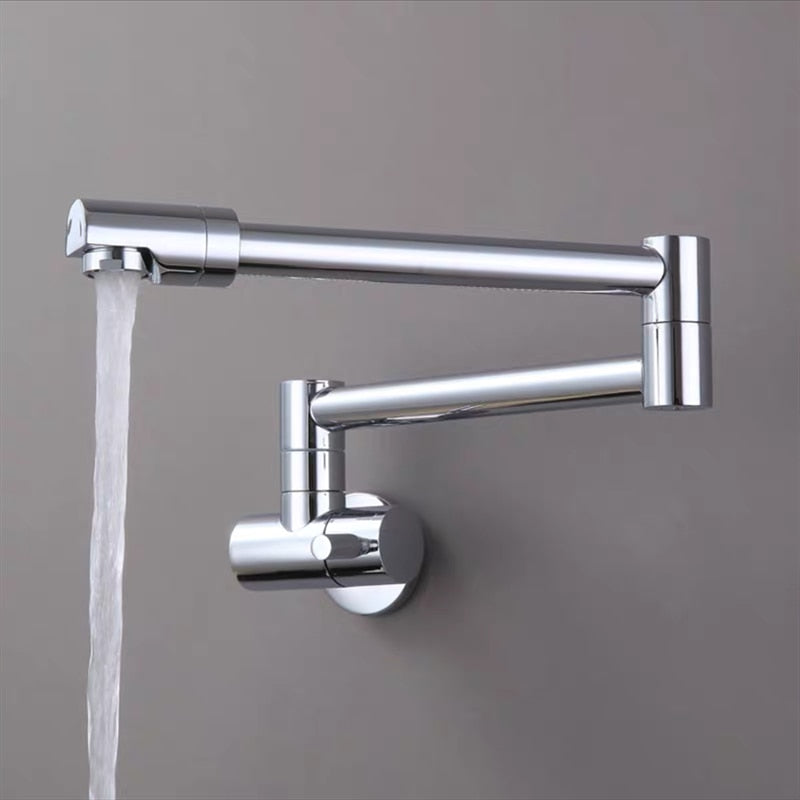Wandmontierter klappbarer Chrom-Topfauffüller-Wasserhahn