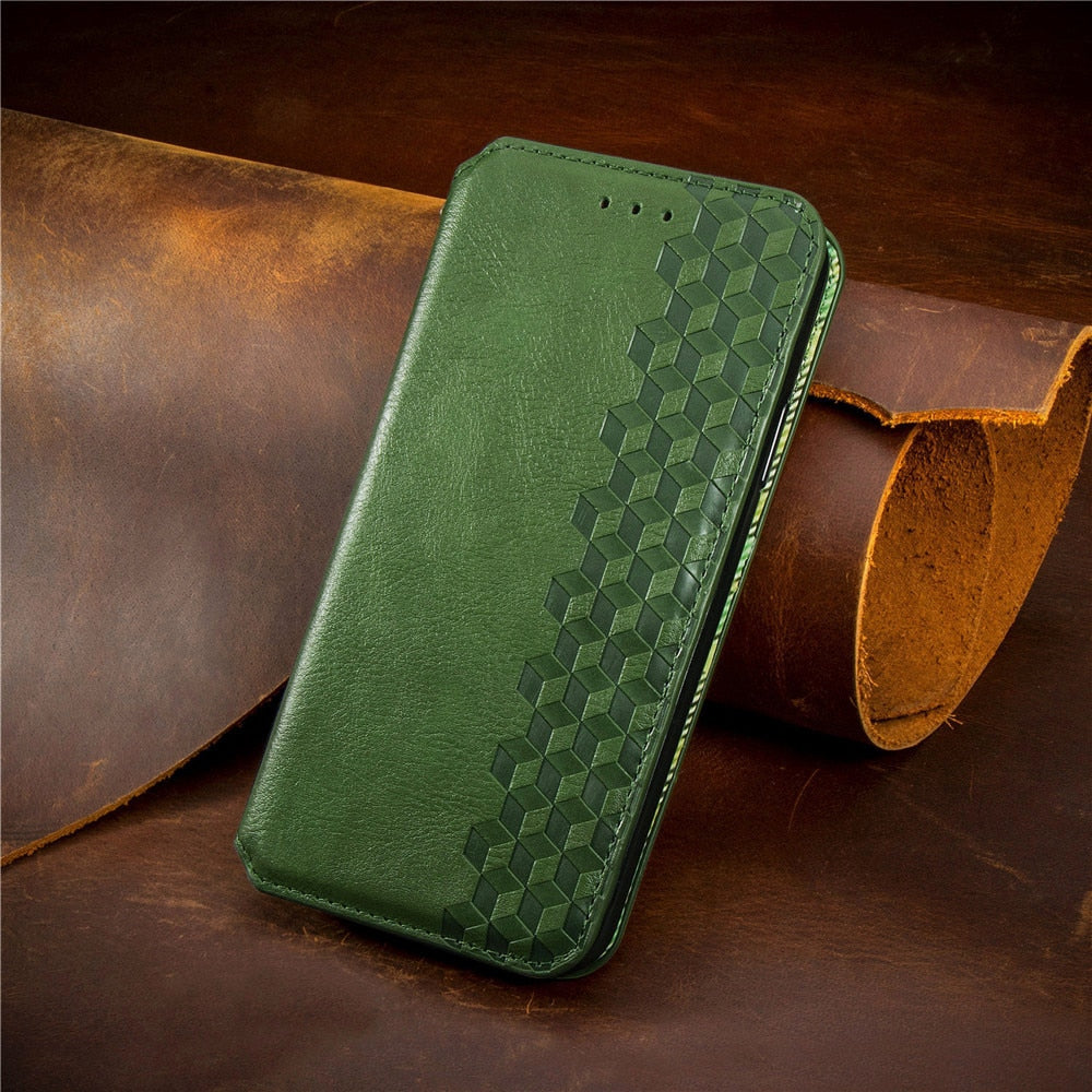 Luxuriöse Lederhülle mit Klapp-/Brieftasche für iPhone