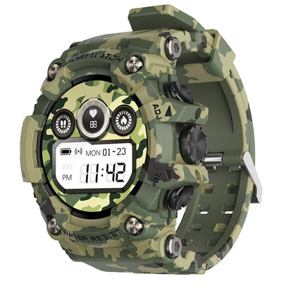 Zelara Multisport HD Großbild-Fitnesstracker im Camouflage-Stil Smart Watch für Android IOS