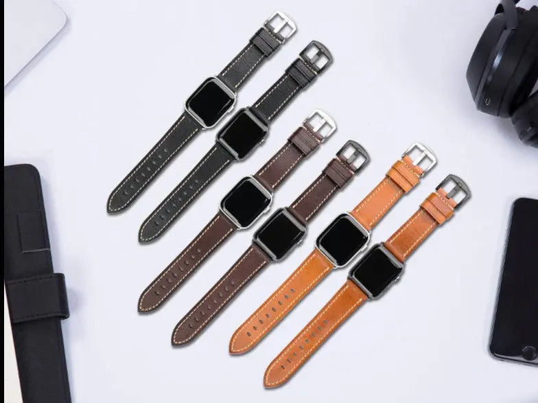 Italienisches Kalbsleder-Echtlederarmband für Apple Watch