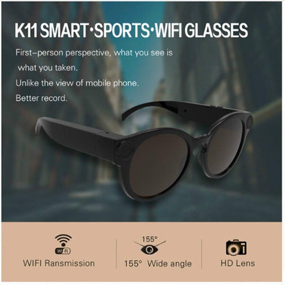 Wasserabweisende Full-HD Kamerabrille – Smarte Sonnenbrille mit 12MP Foto, USB-Aufladung und UV-Schutz für Sport &amp; Outdoor