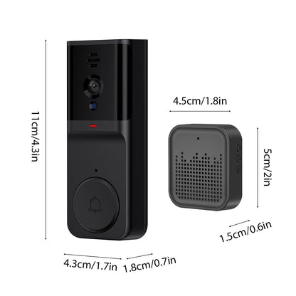 Kabellose Smart Türklingel Kamera mit Chime, Infrarot-Nachtsicht, 2-Wege-Audio, große Reichweite, 2,4G WLAN, kompatibel mit TY APP – Ideal für Zuhause, Büro &amp; Wohnung