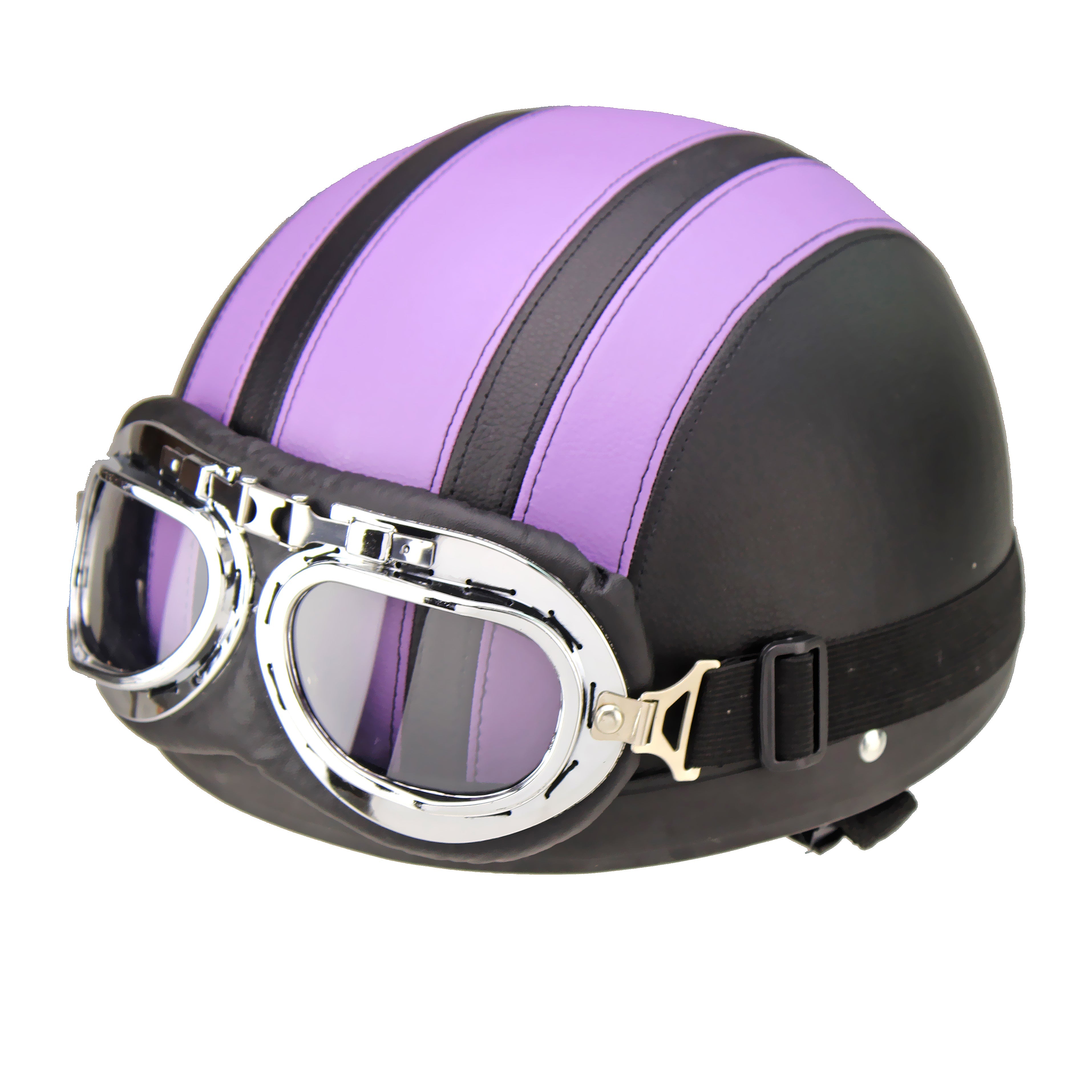 Retro-Halbgesichts-Motorradhelm mit Schutzbrille