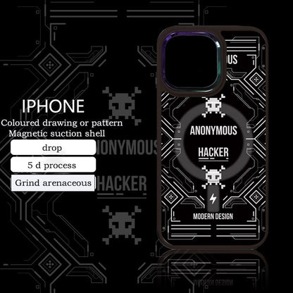 Hacker Fashion Skull Magsafe Wireless Charge Handyhülle für iPhone