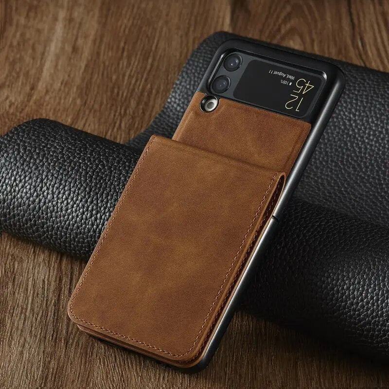 Leder Wallet Case für Karten für Samsung Galaxy Z Flip