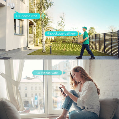 Zelara 1080P Kabellose IP-Überwachungskamera für den Außenbereich mit KI-Personenerkennung