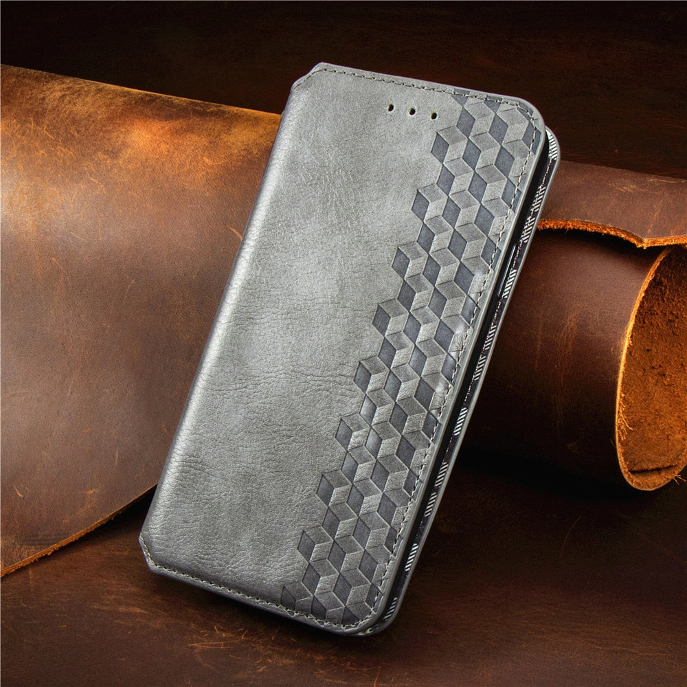 Luxuriöse Lederhülle mit Klapp-/Brieftasche für iPhone