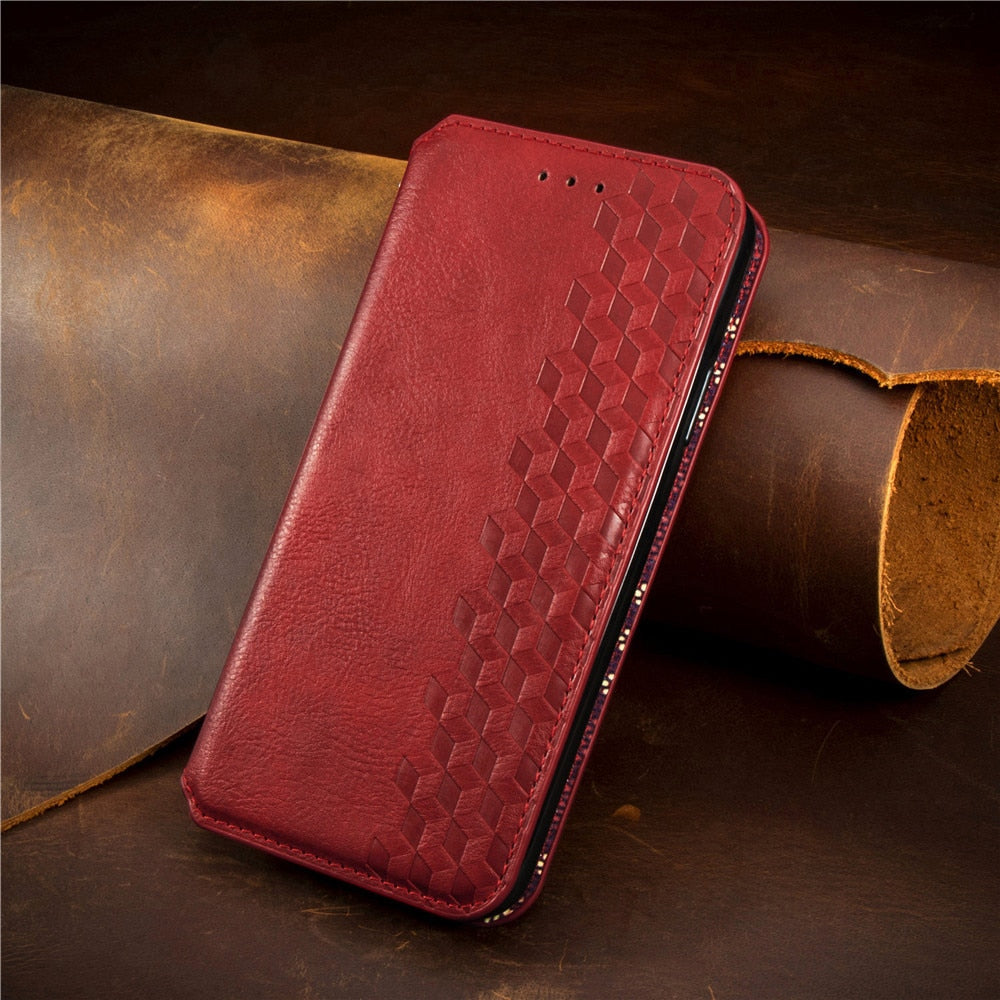 Luxuriöse Lederhülle mit Klapp-/Brieftasche für iPhone