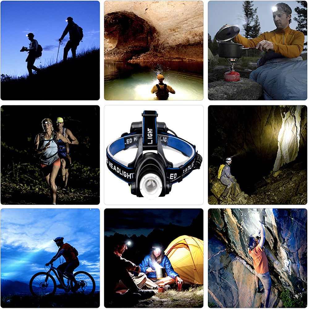 Premium wiederaufladbare LED Stirnlampe Taschenlampe