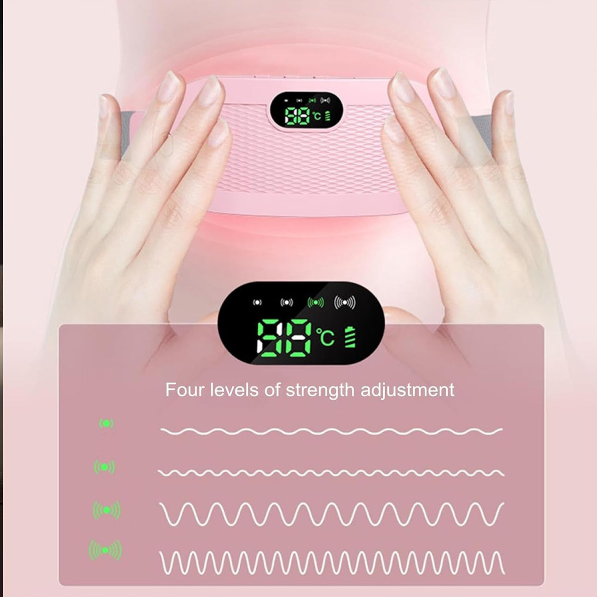 Wärmepflaster gegen Menstruationsschmerzen – Wiederaufladbar, Kabellos &amp; Tragbar – Verstellbare Wärme bei Regelschmerzen