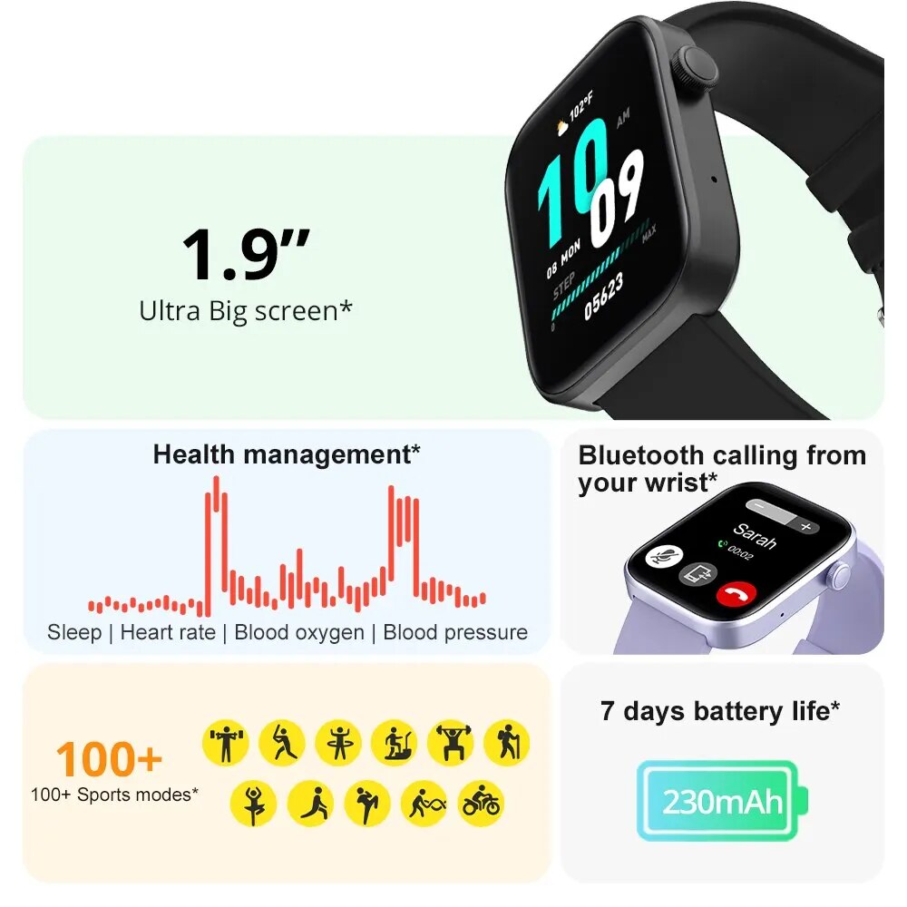 Hochwertige Sprachanruf Smartwatch für Männer, Gesundheitsüberwachung, IP68 Wasserdicht, Smart Benachrichtigungen, Sprachassistent, Smartwatch für Frauen