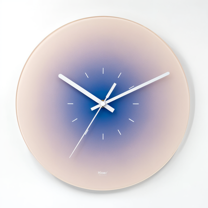 Vibrante Wanduhr Modern mit Leisem Quarzuhrwerk – Runde Glas Uhr in Bunt, 30cm und 35cm