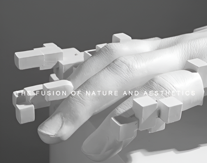 Mosaik-Hand Statue aus Harz – Abstrakte Palmfigur