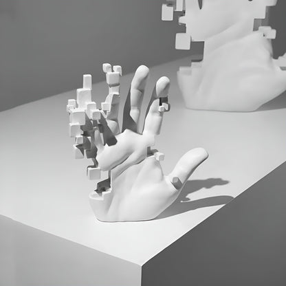 Mosaik-Hand Statue aus Harz – Abstrakte Palmfigur